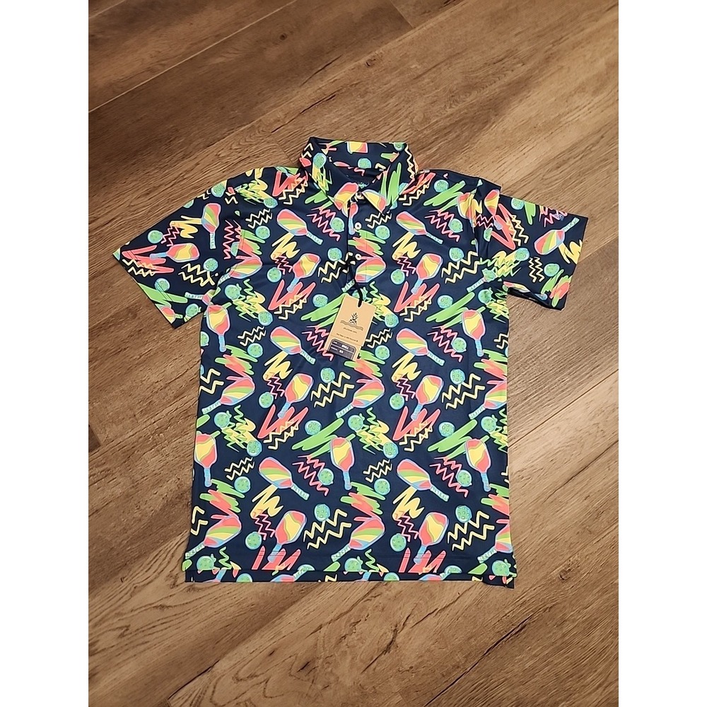 Chubbies Shirt Mens [Small] Multicolor Backhand Winner Performance Polo 2.0 Golf